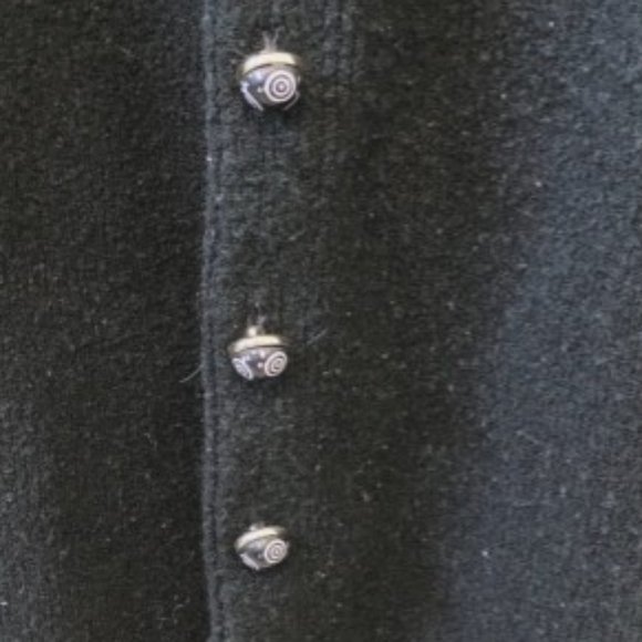 50% Wool Sweater Black Sweater Cardigan Small Wool Cardigan - Picture 4 of 4